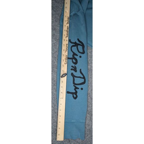 Rip N Dip Hoodie Mens Medium Blue Cat Leaf Pullover Pockets Preowned READ/ FLAWS - Picture 5 of 11